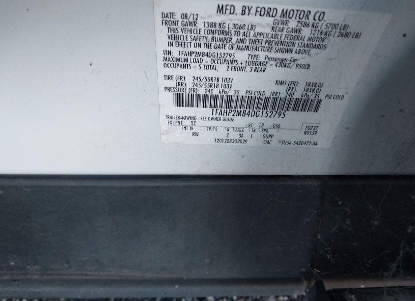 Photo 9 of 2013 Ford Police INTERCEPTOR (VIN 1FAHP2M84DG152795)