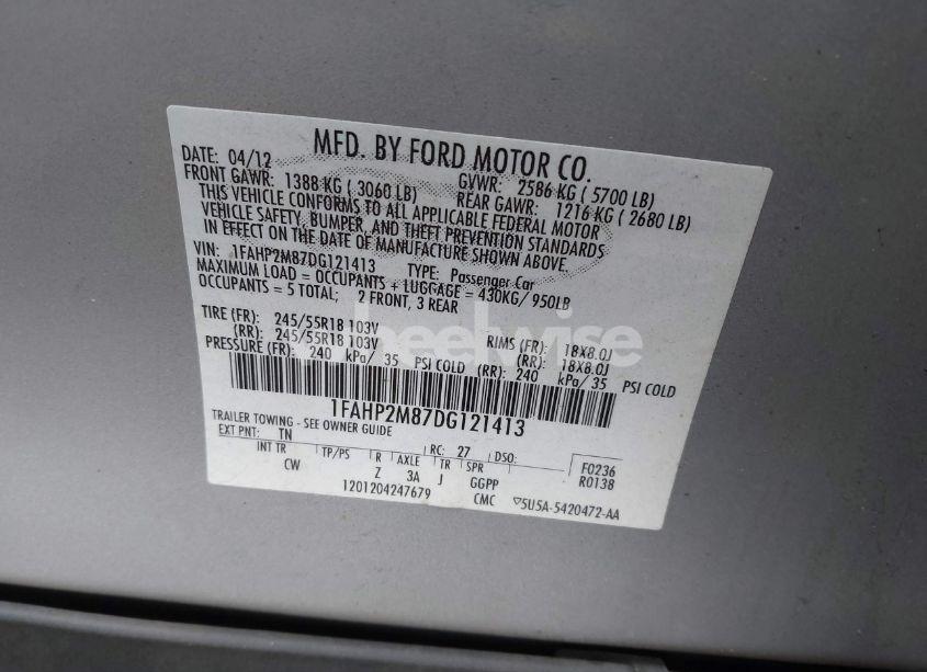 Photo 9 of 2013 Ford Police INTERCEPTOR (VIN 1FAHP2M87DG121413)