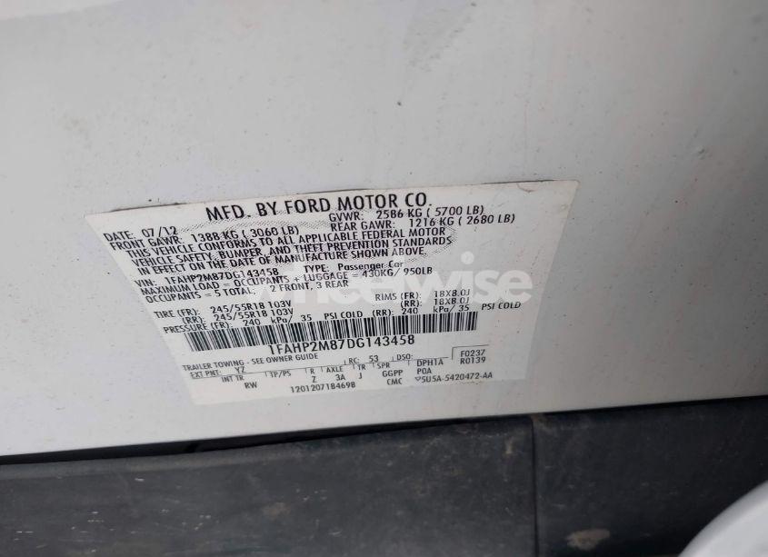 Photo 9 of 2013 Ford Police INTERCEPTOR (VIN 1FAHP2M87DG143458)