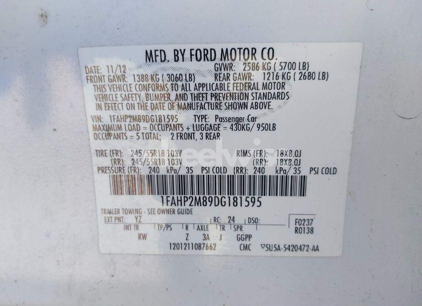 Photo 9 of 2013 Ford Police INTERCEPTOR (VIN 1FAHP2M89DG181595)