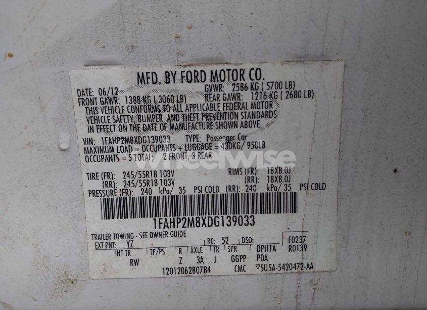 Photo 9 of 2013 Ford Police INTERCEPTOR (VIN 1FAHP2M8XDG139033)