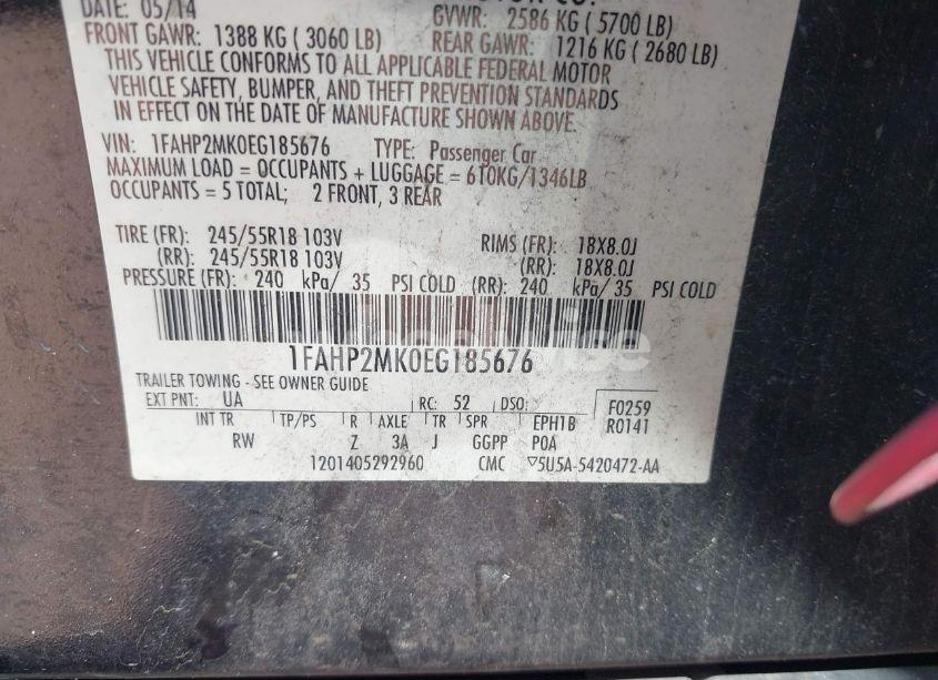 Photo 9 of 2014 Ford Police INTERCEPTOR (VIN 1FAHP2MK0EG185676)