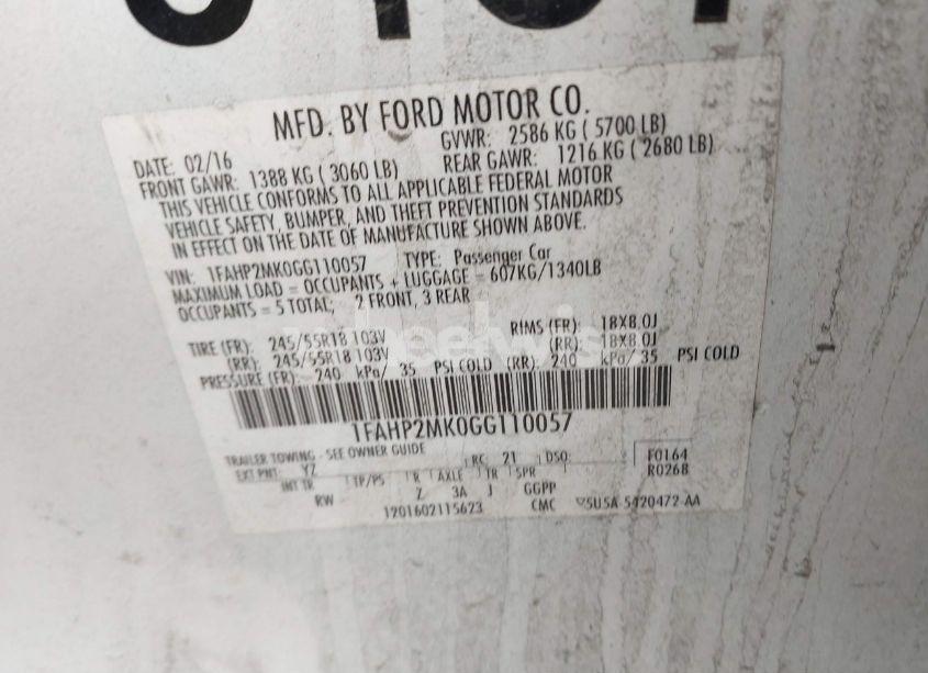 Photo 9 of 2016 Ford Police INTERCEPTOR (VIN 1FAHP2MK0GG110057)