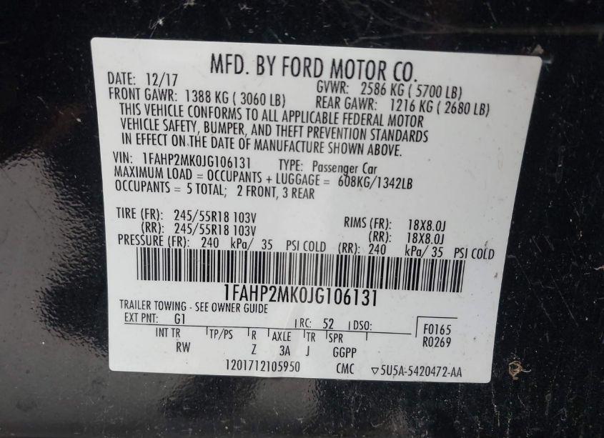 Photo 9 of 2018 Ford Police INTERCEPTOR (VIN 1FAHP2MK0JG106131)