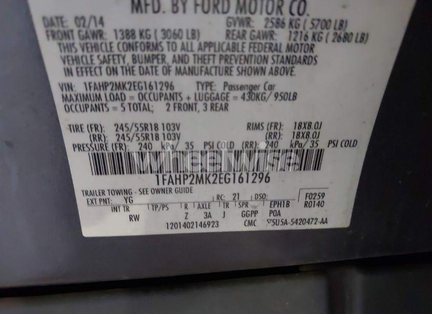 Photo 9 of 2014 Ford Police INTERCEPTOR (VIN 1FAHP2MK2EG161296)