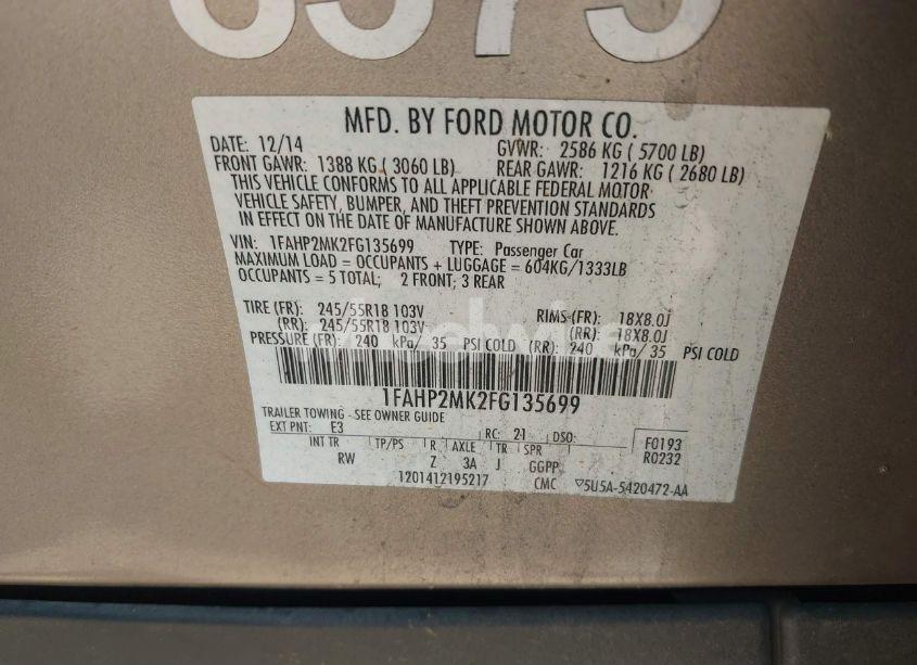 Photo 9 of 2015 Ford Police INTERCEPTOR (VIN 1FAHP2MK2FG135699)