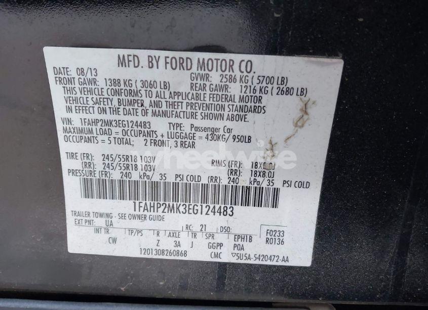 Photo 9 of 2014 Ford Police INTERCEPTOR (VIN 1FAHP2MK3EG124483)