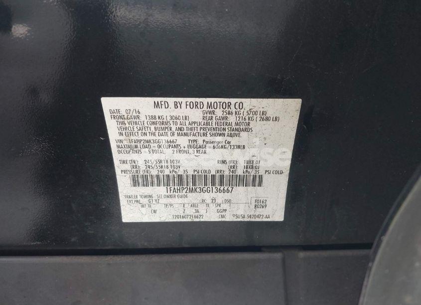 Photo 9 of 2016 Ford Police INTERCEPTOR (VIN 1FAHP2MK3GG136667)