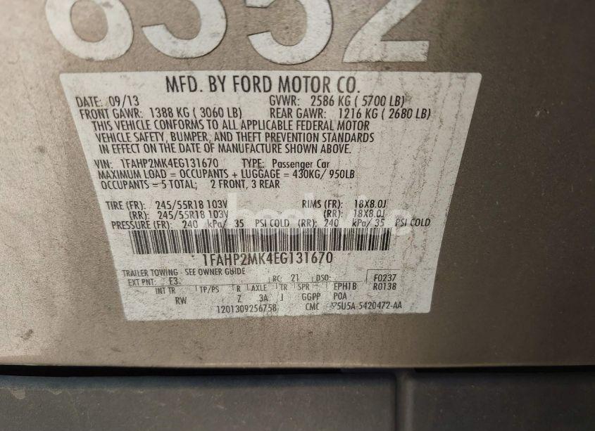 Photo 9 of 2014 Ford Police INTERCEPTOR (VIN 1FAHP2MK4EG131670)