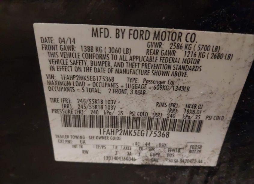 Photo 9 of 2014 Ford Police INTERCEPTOR (VIN 1FAHP2MK5EG175368)