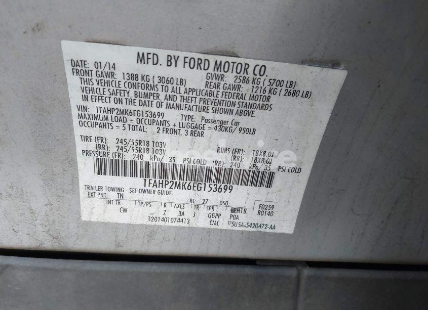 Photo 9 of 2014 Ford Police INTERCEPTOR (VIN 1FAHP2MK6EG153699)