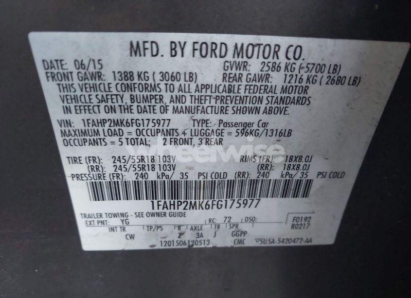 Photo 9 of 2015 Ford Police INTERCEPTOR (VIN 1FAHP2MK6FG175977)