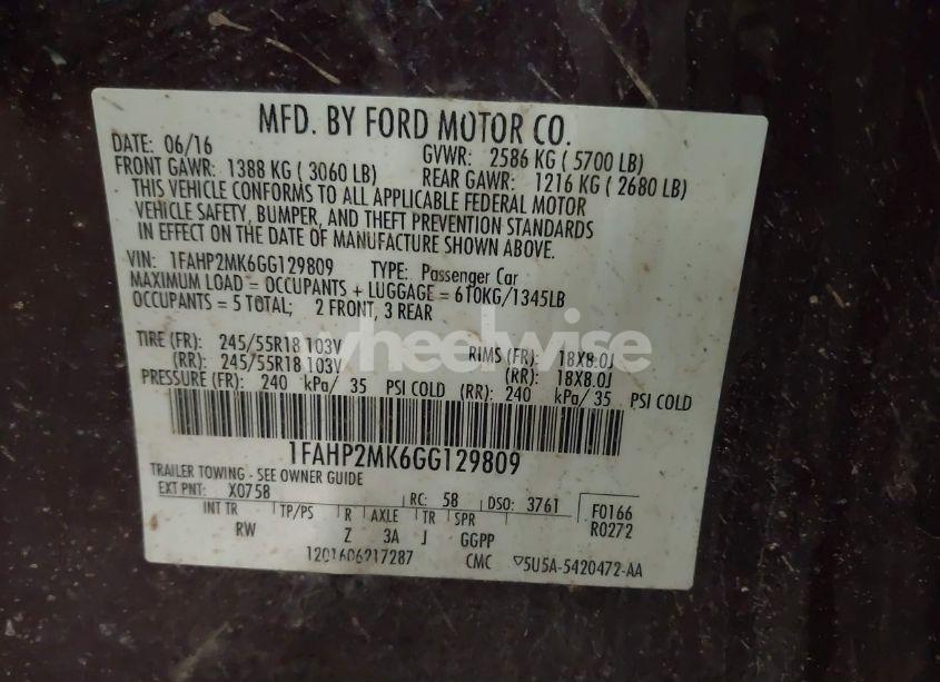 Photo 9 of 2016 Ford Police INTERCEPTOR (VIN 1FAHP2MK6GG129809)