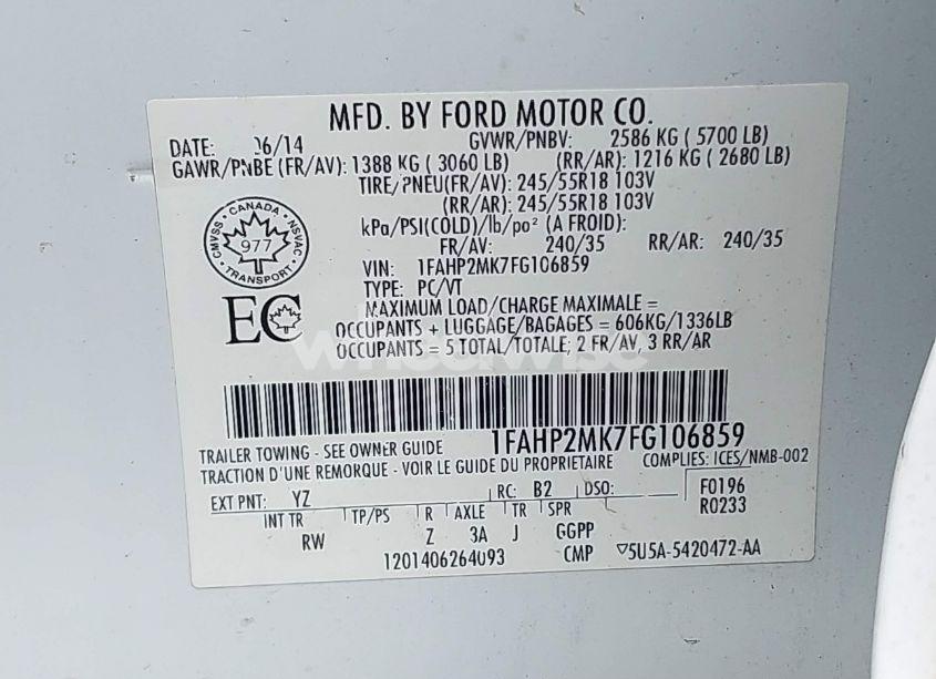 Photo 9 of 2015 Ford Police INTERCEPTOR (VIN 1FAHP2MK7FG106859)