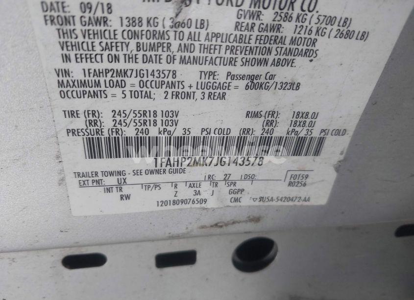 Photo 9 of 2018 Ford Police INTERCEPTOR (VIN 1FAHP2MK7JG143578)