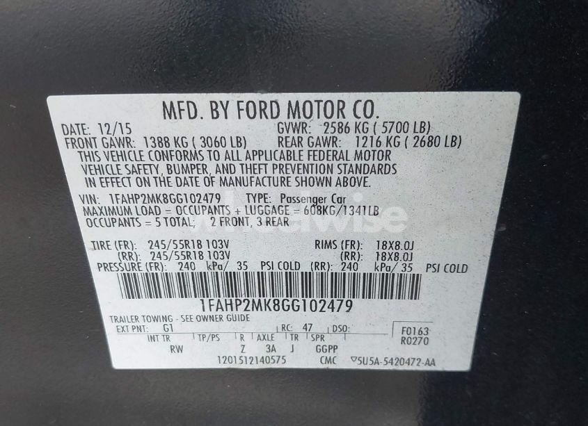 Photo 9 of 2016 Ford Police INTERCEPTOR (VIN 1FAHP2MK8GG102479)