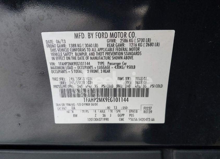 Photo 9 of 2014 Ford Police INTERCEPTOR (VIN 1FAHP2MK9EG101144)