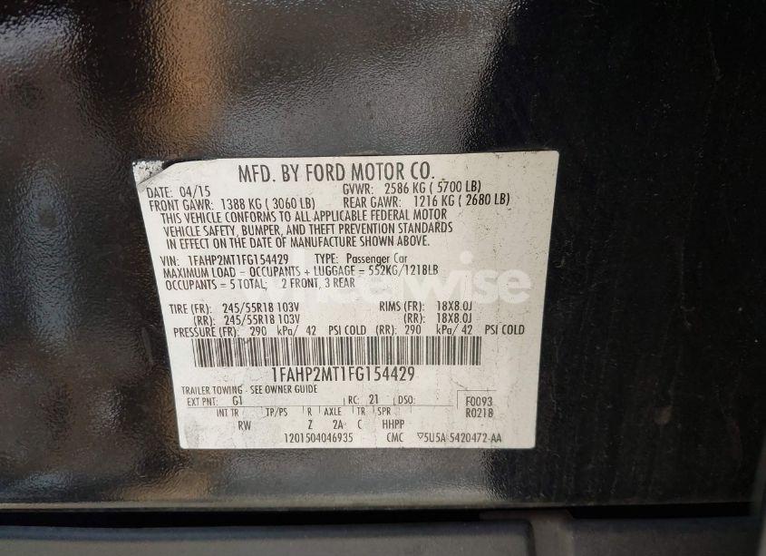 Photo 9 of 2015 Ford Police INTERCEPTOR (VIN 1FAHP2MT1FG154429)