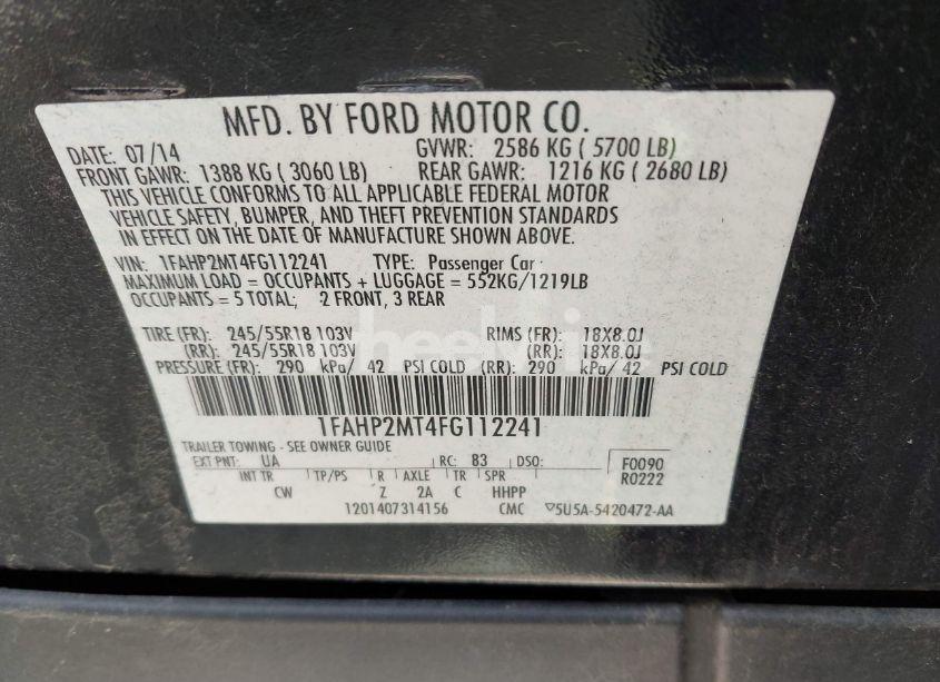 Photo 9 of 2015 Ford Police INTERCEPTOR (VIN 1FAHP2MT4FG112241)