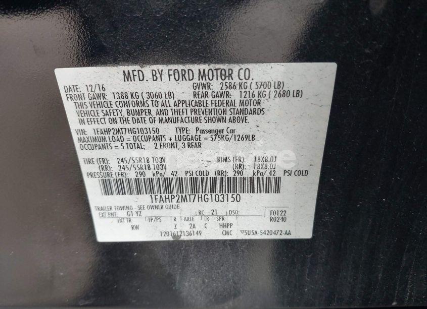 Photo 9 of 2017 Ford Police INTERCEPTOR (VIN 1FAHP2MT7HG103150)