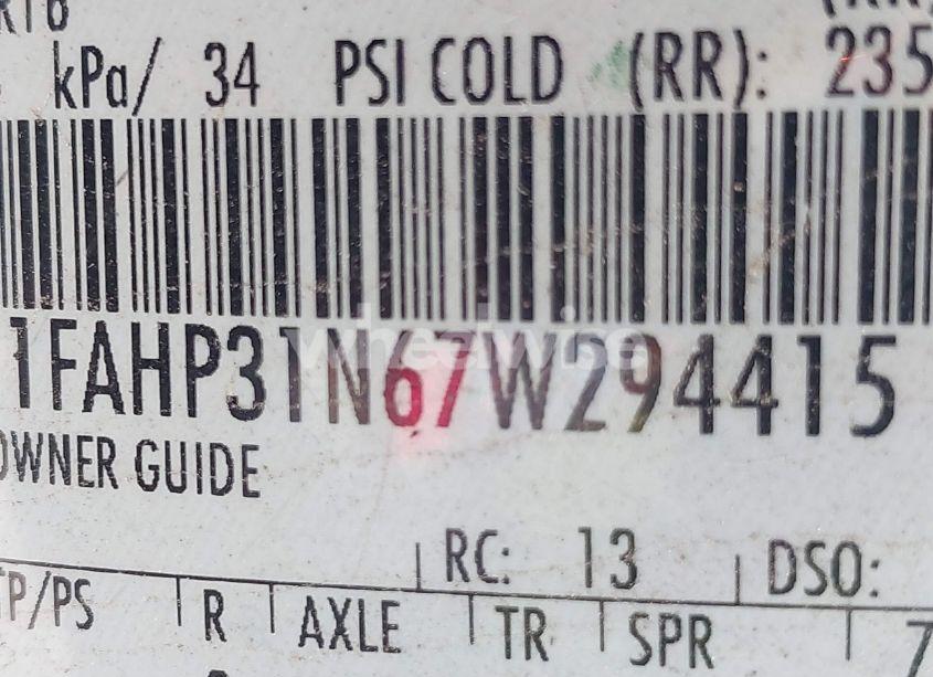 Photo 9 of 2007 Ford Focus S/SE/SES (VIN 1FAHP31N67W294415)