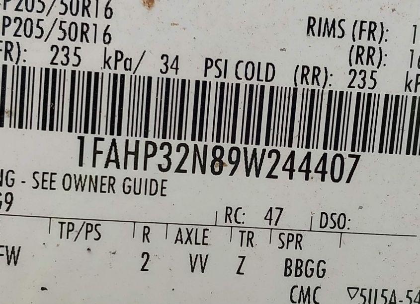 Photo 9 of 2009 Ford Focus SE (VIN 1FAHP32N89W244407)