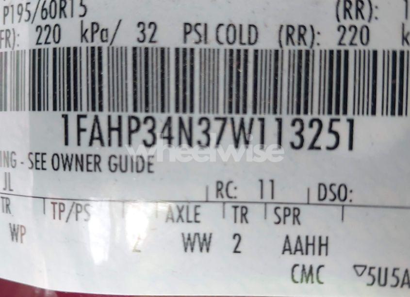 Photo 9 of 2007 Ford Focus S/SE/SES (VIN 1FAHP34N37W113251)