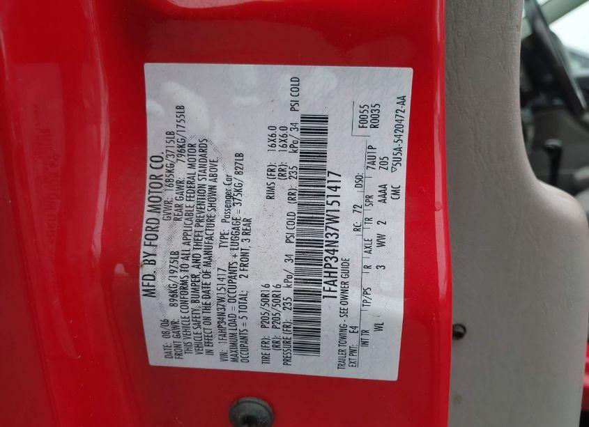 Photo 9 of 2007 Ford Focus S/SE/SES (VIN 1FAHP34N37W151417)