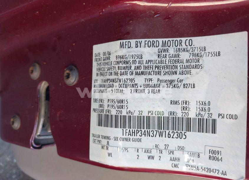 Photo 9 of 2007 Ford Focus S/SE/SES (VIN 1FAHP34N37W162305)