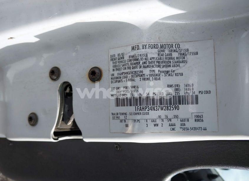 Photo 9 of 2007 Ford Focus S/SE/SES (VIN 1FAHP34N37W282590)
