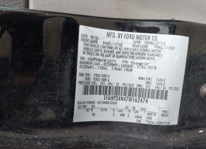 Photo 9 of 2007 Ford Focus S/SE/SES (VIN 1FAHP34N47W162474)