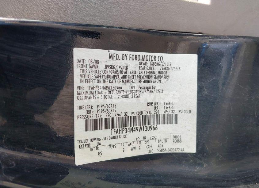 Photo 9 of 2009 Ford Focus S (VIN 1FAHP34N49W130966)