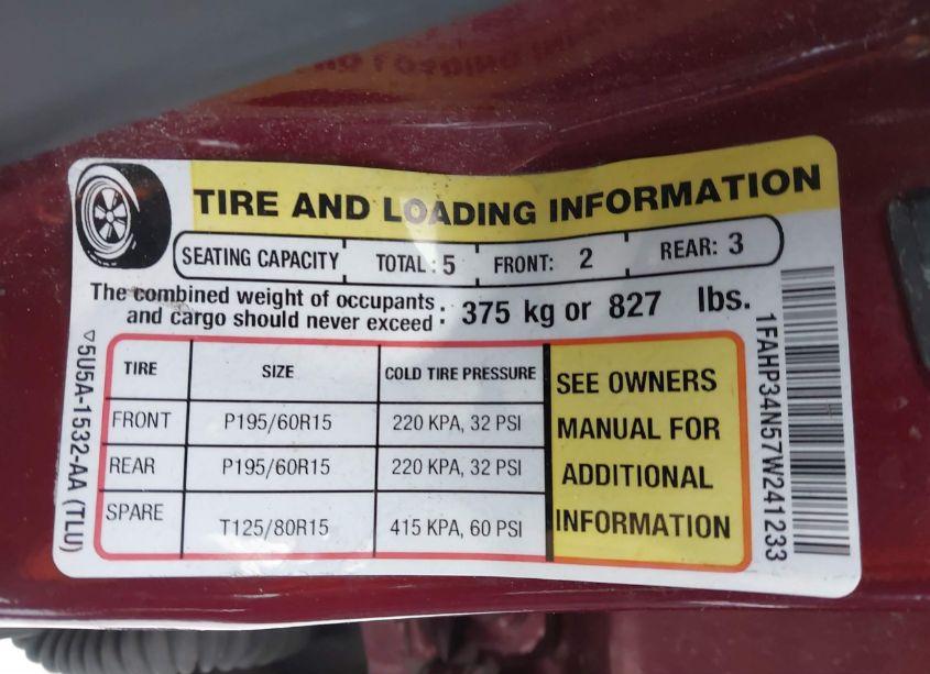 Photo 9 of 2007 Ford Focus S/SE/SES (VIN 1FAHP34N57W241233)