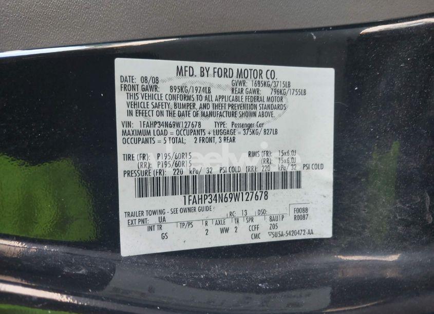 Photo 9 of 2009 Ford Focus S (VIN 1FAHP34N69W127678)