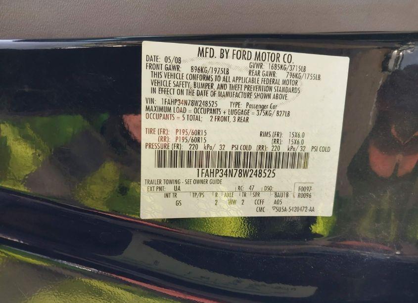 Photo 9 of 2008 Ford Focus S (VIN 1FAHP34N78W248525)