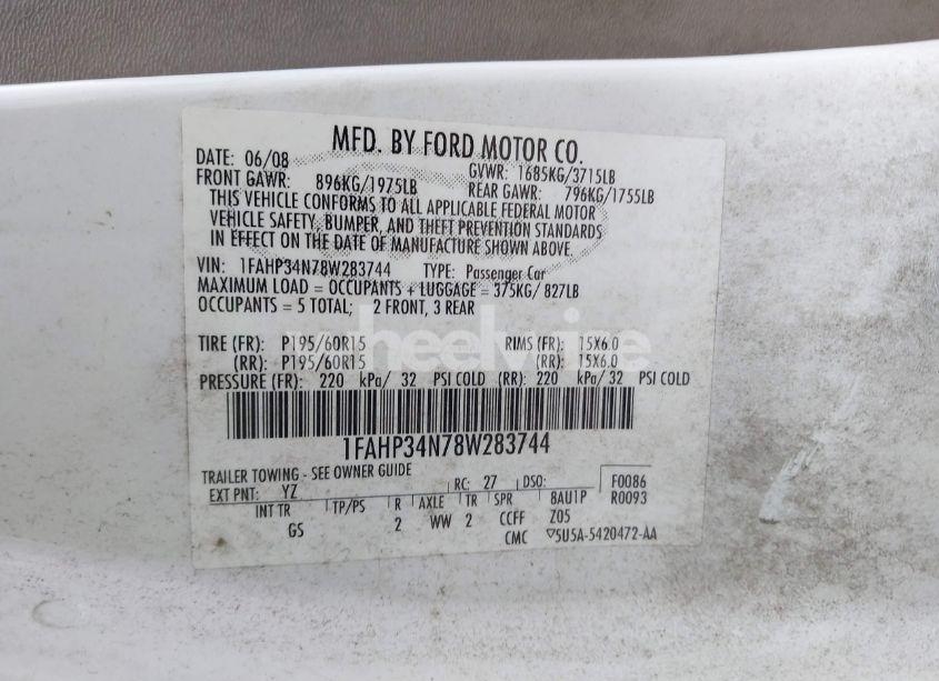 Photo 9 of 2008 Ford Focus S (VIN 1FAHP34N78W283744)