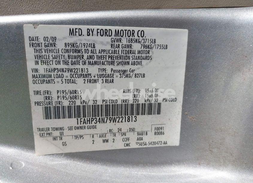 Photo 9 of 2009 Ford Focus S (VIN 1FAHP34N79W221813)