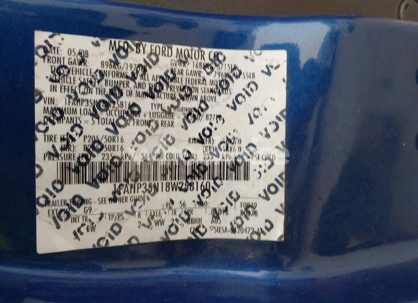 Photo 9 of 2008 Ford Focus SE/SES (VIN 1FAHP35N18W258160)