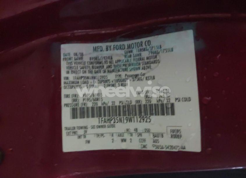 Photo 9 of 2009 Ford Focus SE (VIN 1FAHP35N19W112925)