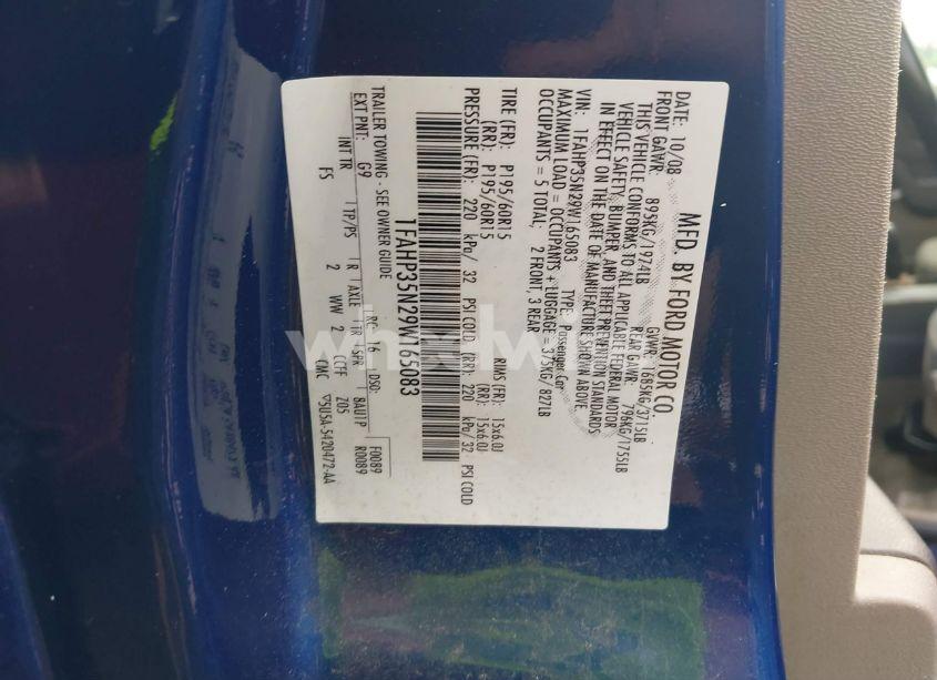 Photo 9 of 2009 Ford Focus SE (VIN 1FAHP35N29W165083)