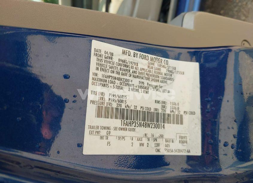 Photo 9 of 2008 Ford Focus SE/SES (VIN 1FAHP35N48W230014)