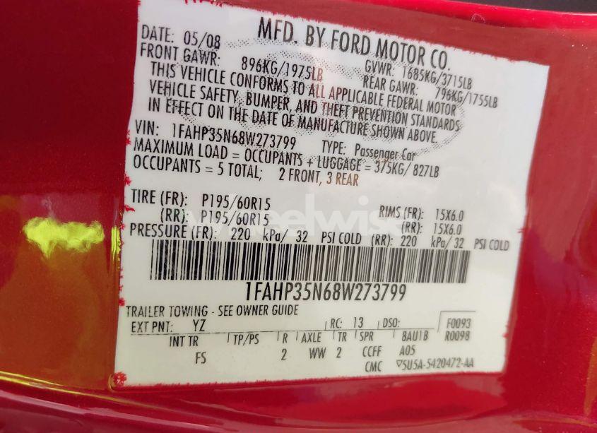 Photo 9 of 2009 Ford Focus SE (VIN 1FAHP35N59W182203)