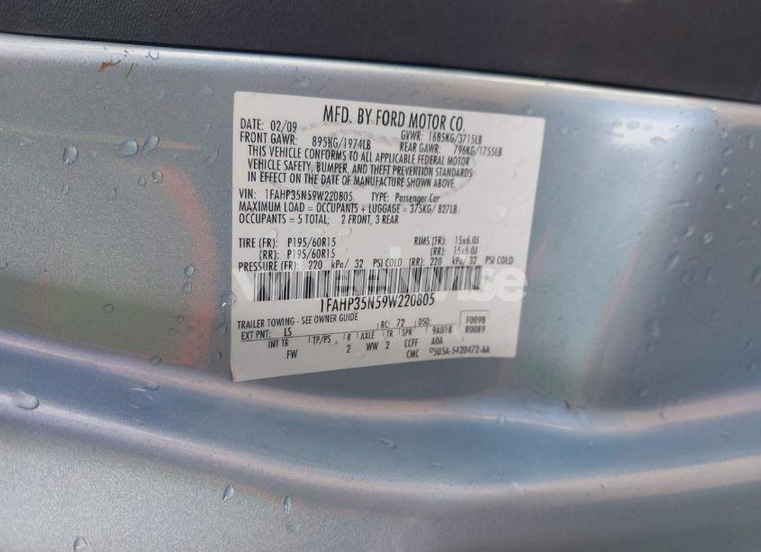 Photo 9 of 2009 Ford Focus SE (VIN 1FAHP35N59W220805)