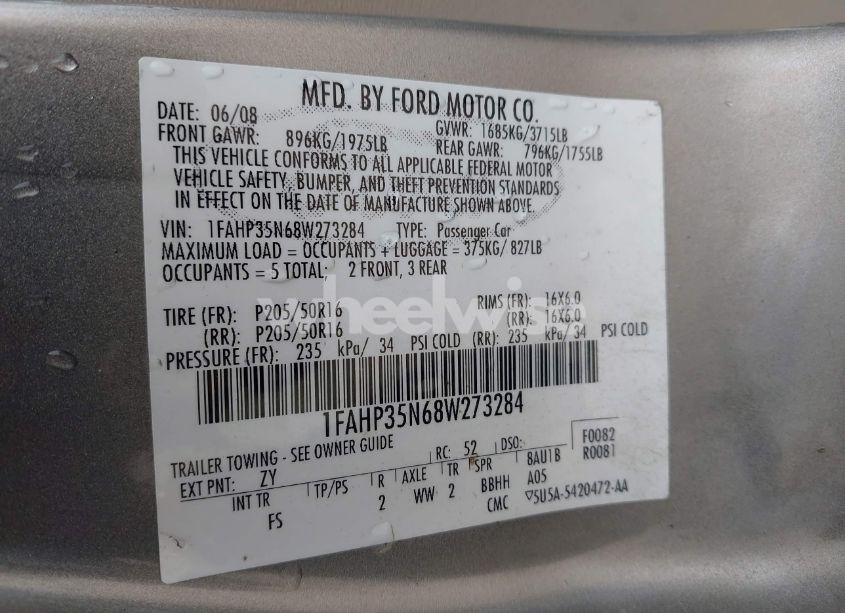 Photo 9 of 2008 Ford Focus SE (VIN 1FAHP35N68W273284)