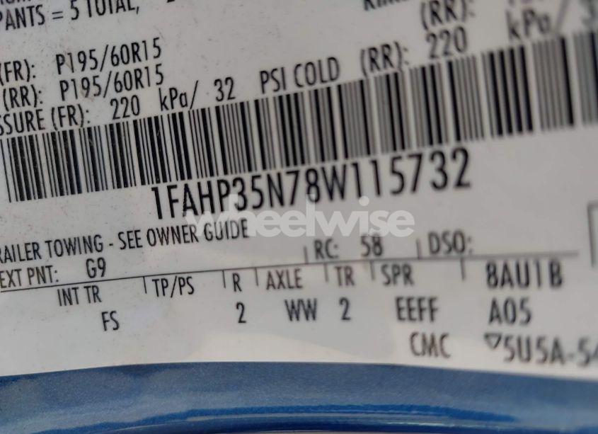 Photo 9 of 2008 Ford Focus SE/SES (VIN 1FAHP35N78W115732)