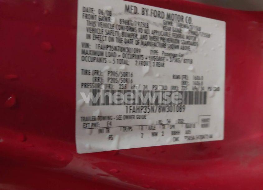 Photo 9 of 2008 Ford Focus SE (VIN 1FAHP35N78W301089)