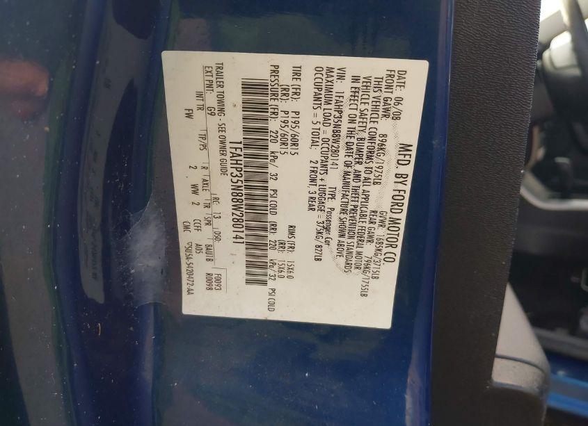 Photo 9 of 2008 Ford Focus SE/SES (VIN 1FAHP35N88W280141)