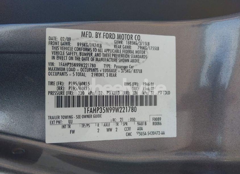 Photo 9 of 2009 Ford Focus SE (VIN 1FAHP35N99W221780)