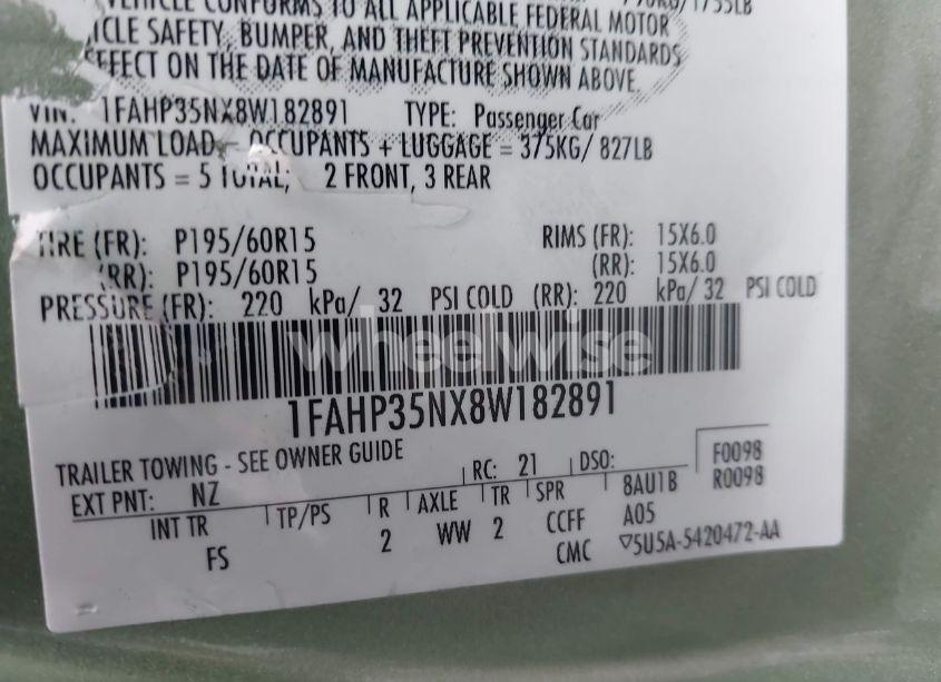 Photo 9 of 2008 Ford Focus SE/SES (VIN 1FAHP35NX8W182891)