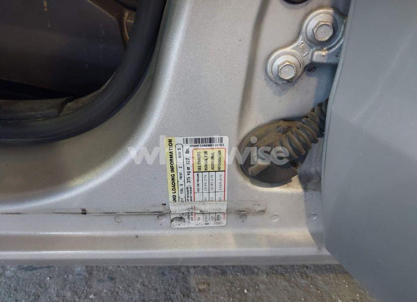 Photo 9 of 2009 Ford Focus SE (VIN 1FAHP35NX9W138763)